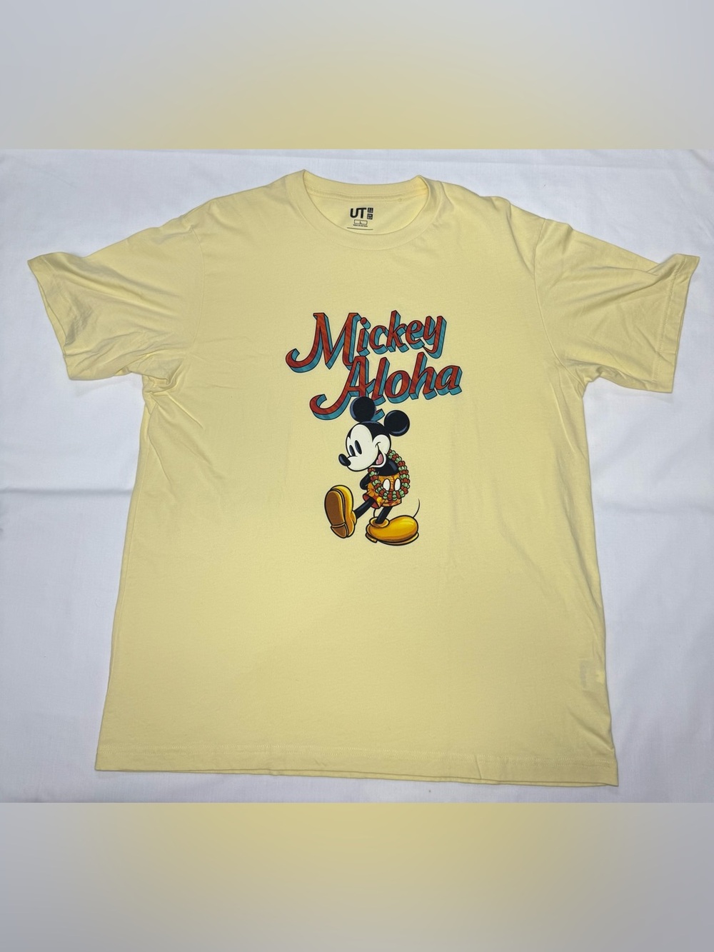 Uniqlo UT Mickey Aloha Yellow Graphic T‑Shirt